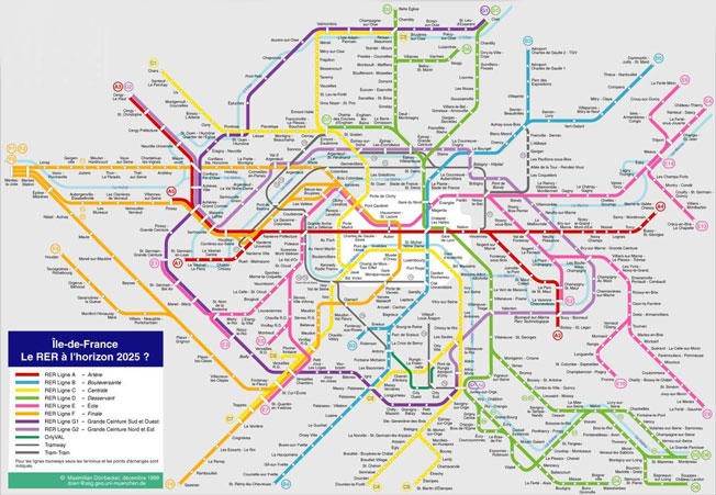 Mapa del Metro de Paris  -  De un clic SOBRE el mapa del Metro de Paris para ampliarlo